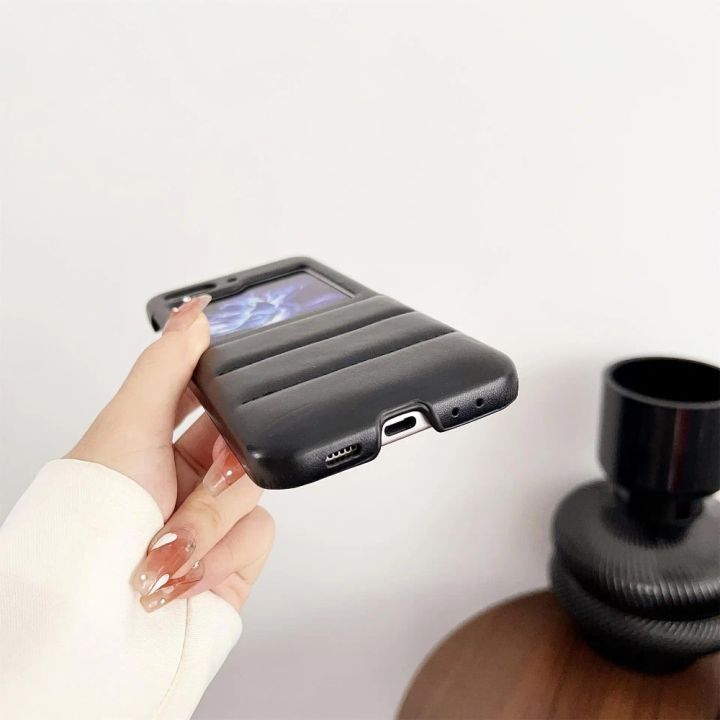 HODON%20Luxury%20Colorful%20Matte%20Plain%20PU%20Folding%20Phone%20Case%20For%20Samsung%20Galaxy%20Z%20Flip%206%205%204%203%20Cases%20Shockproof%20Protection%20Soft%20Back%20Cover%20-%20Image%205