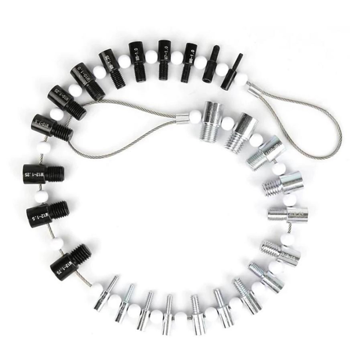 Portable Thread Tester Bolt Nut Screw Bolt 26 Male/Female Size Gauge Measuring Tool Kit