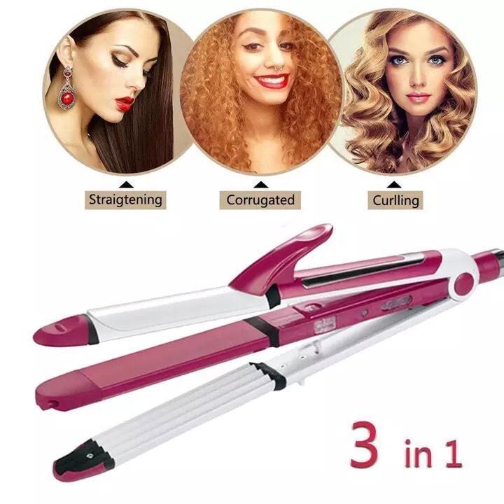 3 In 1 Hair Straightener And Curler Ceramic Curling Iron Straighteners Crimper Styler Tools Daraz .np