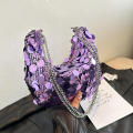 Dumpling Half Moon Shape Bag Large Capacity Sequin Crossbody Bag Sequin Chain for Dinner Party Daily Commute Outdoor Activities. 