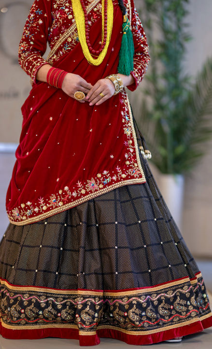 Heavy%20Embroidered%20Magar%20Cultural%20Dress%20Set%20%7C%20Hand%20Embroidered%20Blouse%20with%20Cotton%20Lehenga,%20Including%20Matching%20Ghalek%20-%20Image%203
