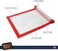 Baker's Secret - Large Non-Stick Silicone Baking Mat 42cm x 28cm Food Safe Pastry Mat, Reusable - Red Frame. 