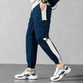 Men's Summer Stretchable Wrinkle White Stripe Box Pocket Joggers .. 