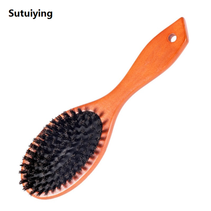 Sutuiying%20Natural%20Boar%20Bristle%20Brush%20Comb%20Anti-Static%20Oval%20Hairdressing%20Fifty%20percent%20discount%20Hair%20Styly%20Comb%20Wood%20Woman%20Hairbrush%20-%20Image%204