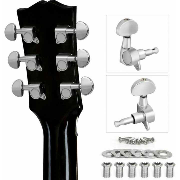 Guitar Tuning Pegs Set | Closed Tuner Machine Heads For Acoustic, Bass Guitar | Guitar Tuning Keys | 3L & 3R
