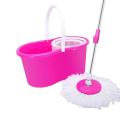 Easy Magic Floor Cleaning Spin Bucket Mop With Dual Microfiber Mop - Pink. 