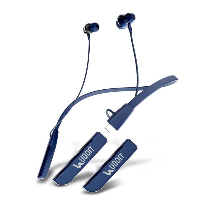 Bullet Series BT Neckband with Dual Battery Backup, Fast Charging Up to 100 Hrs Playtime, Real Stereo Sound & High Bass, Removable Battery