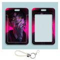 Cartoon Soft Silicone Kpop Demon Hunters Photocard Holder With Keychain Woven Rope Transparent Card Holder Bus Subway Card Protector Employee ID. 