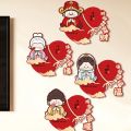 Decorative Chinese Style Horse Year Door Sticker Cartoon Blessing New Year Wall Sticker Paper Window Stickers Window Clings. 