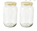 Glass Jar 1000ml with Lid Set Of 5Pcs | Blemish Free Food Grade Eco Friendly Reusable Multipurpose Jar - 1Ltr - Pack Of 5. 