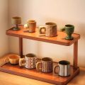 Mini Durable Desktop Storage Rack Multipurpose Storable Cup Holder Wood Tabletop Stand Storage Shelf. 