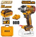 INGCO TOOLS  Brushless Impact Wrench 500Nm Nut-Busting Torque 650Nm. 