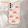 FELMYST for Samsung A33 5G Back Cover Big Wave Edge Soft Silicone Full Screen Red Mushrooms Pattern Macaron Phone Case. 