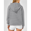 Women Hoodies Oversized Fleece Grey L. 