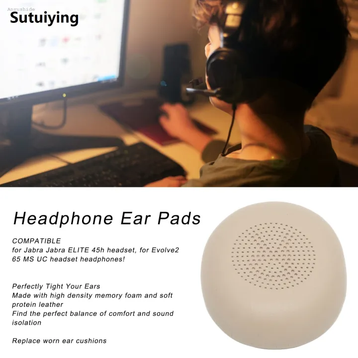 Sutuiying%20Fashion%20Anrushide%20Earphone%20Ear%20Cushion%20Headphone%20Earpads%20Professional%20Protein%20Leather%20Portable%20Replacement%20Ear%20Pad%20Cushions%20for%20Jabra%20ELITE%2045h%20Headphones%20-%20Image%204