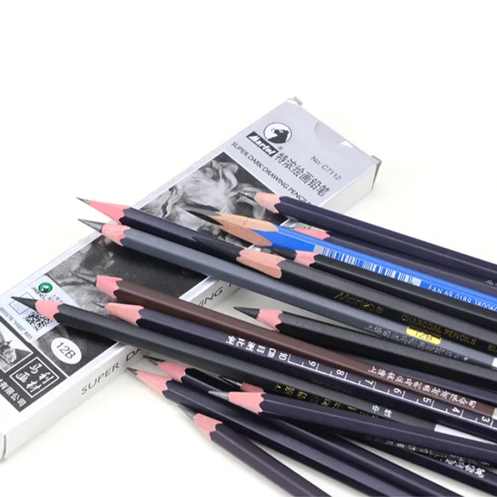 Charcoal%20soft/medium%203B%204B%20Mary%20drawing%20pencil%2012pcs/box%202H%20HB%20B%202B%205B%206B%207B%208B/hard/special%20soft%20pencil%20sketch%20stationery%20-%20Image%202