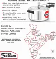 Hawkins Classic Pressure Cooker (CL65) 6.5 L Capacity (Aluminium). 