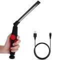 OYPFXMI Magnetic Usb Rechargeable Portable Inspection Work Light Cob Flashlight Hook Hanging Lamp Rechargeable Cob Led Slim Worklight For Home Garage Car Emergency（Yellow). 