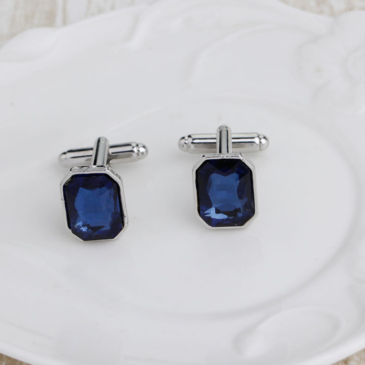 Kqueebee%201%20Pair%20Fashion%20Men's%20Cufflinks%20Fashion%20Round%20Eyes%20Shirt%20Cufflinks%20Cuff%20Links%20Mens%20(Silver+Blue)%20&%201%20Pair%20Fashion%20Diamond%20Colorful%20Glass%20Cufflinks%20Cuff%20Links%20Women%20Mens%20(Blue)%20-%20Image%207