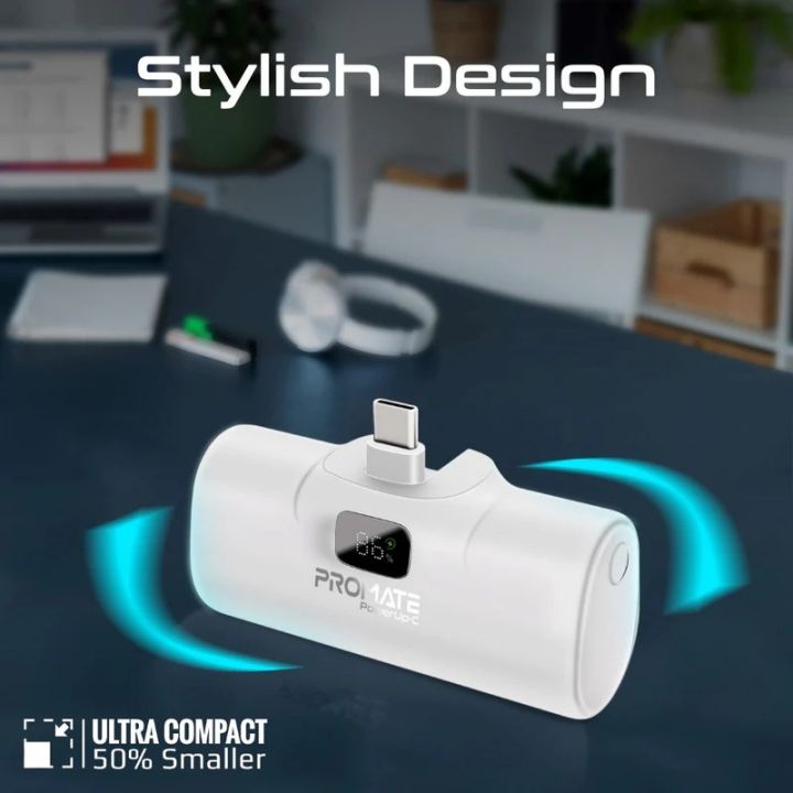 Promate%20POWERUP-C,%20Power%20Bank%20with%20Built-In%20USB-C%20Connector,%20Premium%205000mAh%20Mini%20Capsule%20Fast%20Charging,%2020W%20USB-C%20Power%20Delivery,%20LED%20Display%20and%20Foldable%20Kickstand%20-%20Image%208