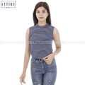 Attire Nepal Striped Turtle Neck Crop Top For Women (Ct-08). 