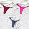 3Pcs Panties Women Thongs Rhinestones Letter Diamonds G-string Sports Thong Low Waist Shorts Briefs T-back Fitness M-XL. 