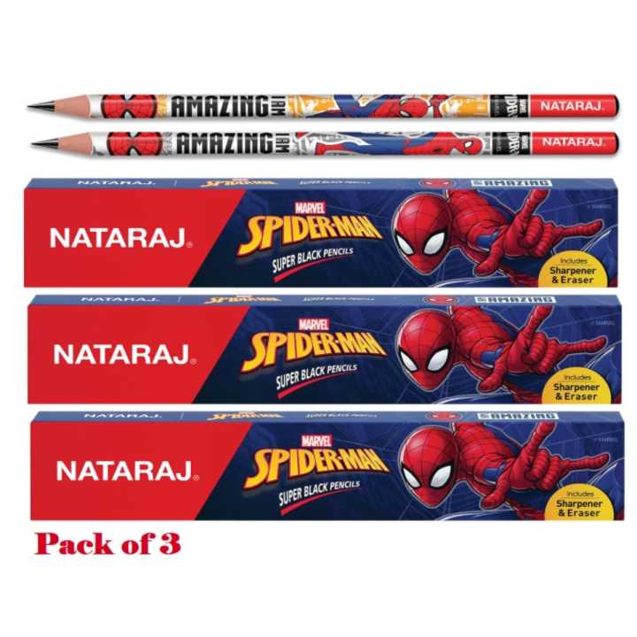 Nataraj Marvel Spider-Man Pencil  (10pcs) x 3 Packets