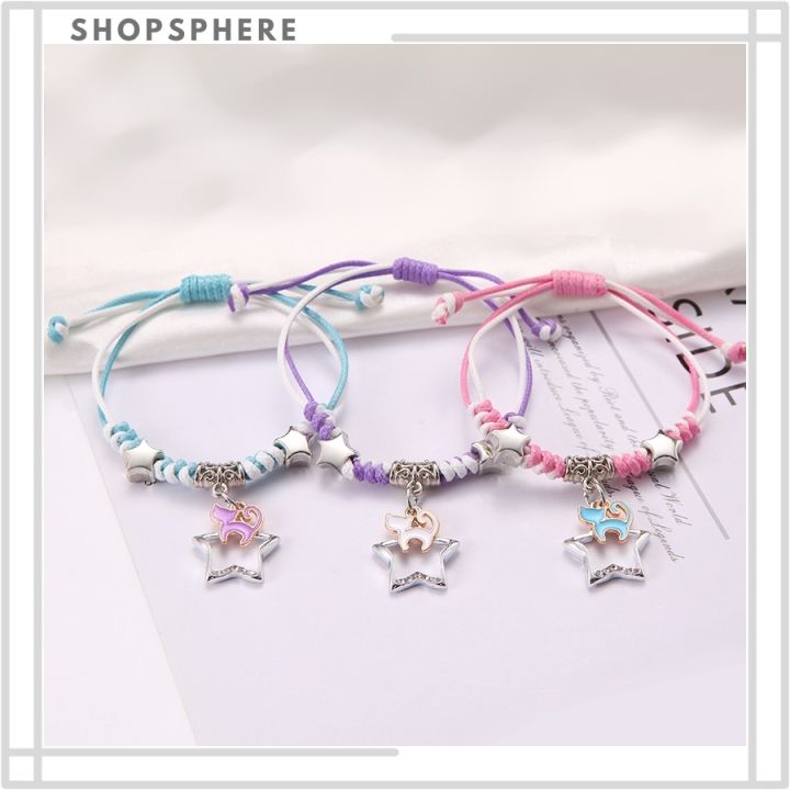 ShopSphere%203pc%20Lucky%20Charm%20Handmade%20Couple%20Trio%20Friendship%20Bracelet%20Moon/Bff/Sunflower%20Style%20for%20Friend%20Kids%20GirlFriends/lover%20Wax%20Rope%20Bracelet%20Fashion%20Accessories%20as%20Birthday%20Christmas%20gifts%20Mother's%20Day%20Gift%20-%20Image%204
