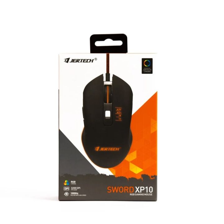 Jertech SWORDXP10 USB Gaming Mouse XP10 Pro Gaming Mouse 3200 DPI with RGB LED Light