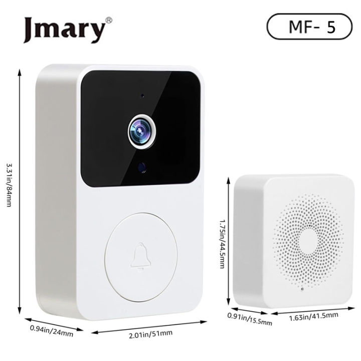 Jmary%20MF-5%20Smart%20Video%20Doorbell%20with%20HD%20Camera,%20Night%20Vision,%20Two-Way%20Talk,%20Motion%20Detection%20&%20Free%20Cloud%20Storage%20-%20Wireless%20Door%20Bell%20for%20Home%20Security%20-%20Image%202