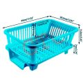 Sink Rack Sink Basket Drain Rack Kitchen Sink Dish Rack Drainer with Tray | Compact Plastic Dish Drying Organizer for Plates, Bowls & Utensils | Space-Saving Kitchen Essentials. 