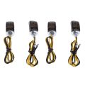 NAMUNY 4Pcs Universal LED Black Tiny Small Indicators Turn Signals Motorcycle Motor Bike for. 