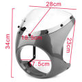 Motorcycle Front Headlight Fairing WindScreen Windshield Plastic Universal Cafe Racer Retro Headlight Wind Screen Black. 