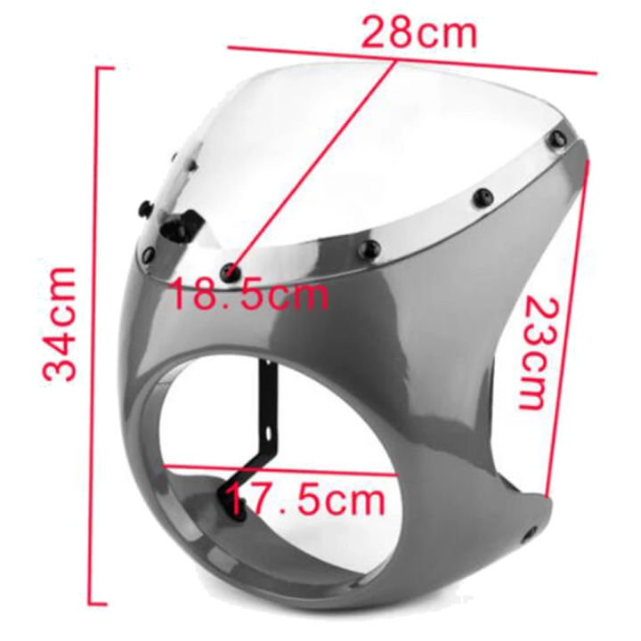 Motorcycle%20Front%20Headlight%20Fairing%20WindScreen%20Windshield%20Plastic%20Universal%20Cafe%20Racer%20Retro%20Headlight%20Wind%20Screen%20Black%20-%20Image%203
