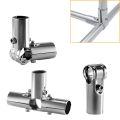 1Pc Round Stainless Steel Fixed Clamp Clothes Display Rack Pipe Joint Tube Connector Rod Support. 