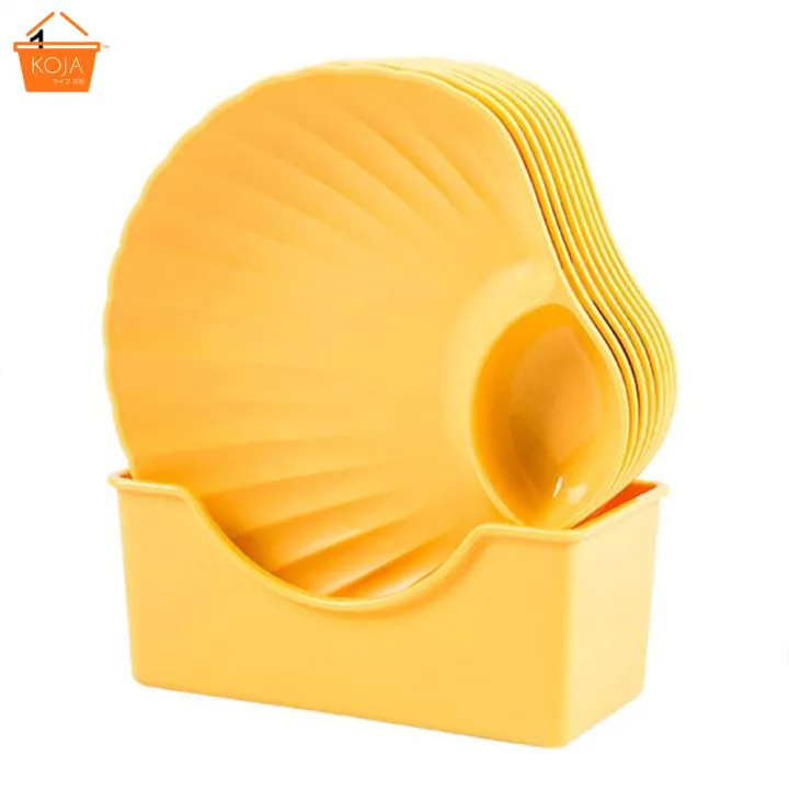 KOJA Shell Shape Spit Bone Plastic Plate Set | Daraz.com.np
