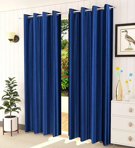 Window Parda Robe Window Curtain 5*7 Feet 10 Rings Plain Curtain Parda For Both Window ...