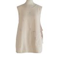 Multipurpose Round Neck Apron Vest Cotton Sleeveless Embroider Pullover Japanese Solid Color Coffee House Uniform Clothing Accessories. 