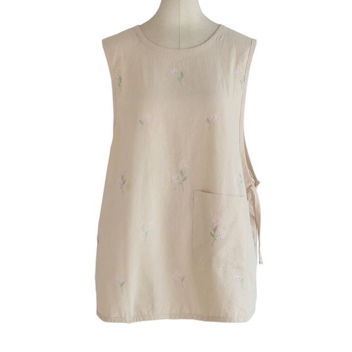 Multipurpose%20Round%20Neck%20Apron%20Vest%20Cotton%20Sleeveless%20Embroider%20Pullover%20Japanese%20Solid%20Color%20Coffee%20House%20Uniform%20Clothing%20Accessories%20-%20Image%209