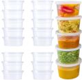 Pack of 50 Pieces 500 ml Plastic Disposable / Reusable Storage Containers / Container For Food Packing / Packaging Parcel Box and Multipurpose. 