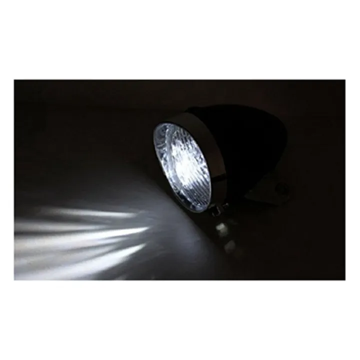 fasdaga%202x%20Retro%20Bicycle%20Bike%20Accessory%20Front%20Light%20Bracket%20Vintage%203LED%20Headlight%20(Black&Silver)%20-%20Image%205