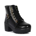Stylish Casual Women's Heel Boots – Synthetic Leather, Rubber Sole, Winter Boots in Multiple Sizes. 