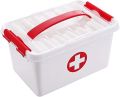 BB First Aid Kit Medical Box (30.5 x 20 x 16 cm)  Portable Double Layers Medical Box Rectangular Medicine Cabinet Household First Aid Kit Household Plastic Pill Storage Box with Detachable Tray and Handle. 