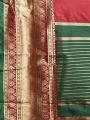 Red & Green Zari Silk Blend Banarasi Saree. 