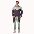 Daami Convertible Men Colorblock Co-ords Track Suit (Dark Coffee). 