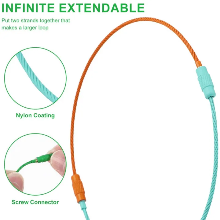 120Pcs%20Wire%20Key%20Rings%20Cable%20Wire%20Key%20Chain%20with%20Screw%20Lock,%206%20Inch%20for%20Outdoor%20Hiking%20(12%20Colors)%20-%20Image%204