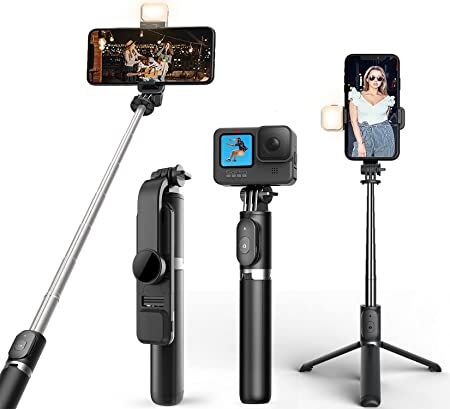 R1S in Bluetooth Remote Control Tripod Selfie Stick for Makeup
