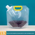 1.5L Transparent Grains Storage Bag Rice Moisture Proof Sealed Packaging Bag. 