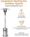 Outdoor Propane Patio Heater With Wheel, Commercial & Residential Stainless Steel(18 X 89). 