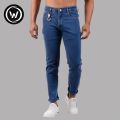 Wraon Dark Ice Blue Plain Stretchable Premium Jeans For Men - Fashion | Pants For Men | Men's Wear | Jeans Pants |. 